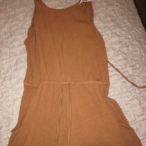 Tan spaghetti strap romper